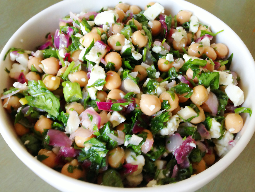 ChickPea Feta Salad with Herbs