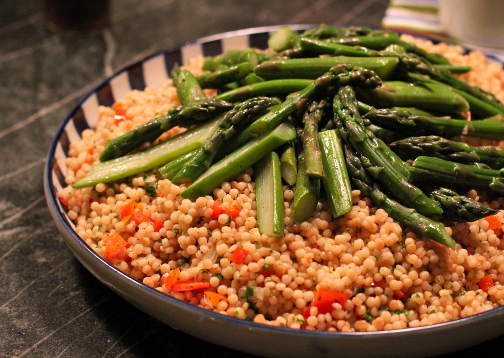 Couscous with Sweet Red Peppers and Asparagus