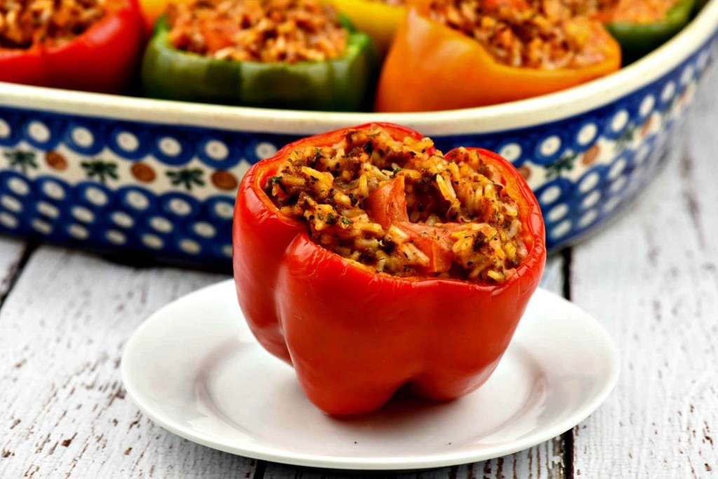 Italian-Stuffed-Bell-Peppers-served